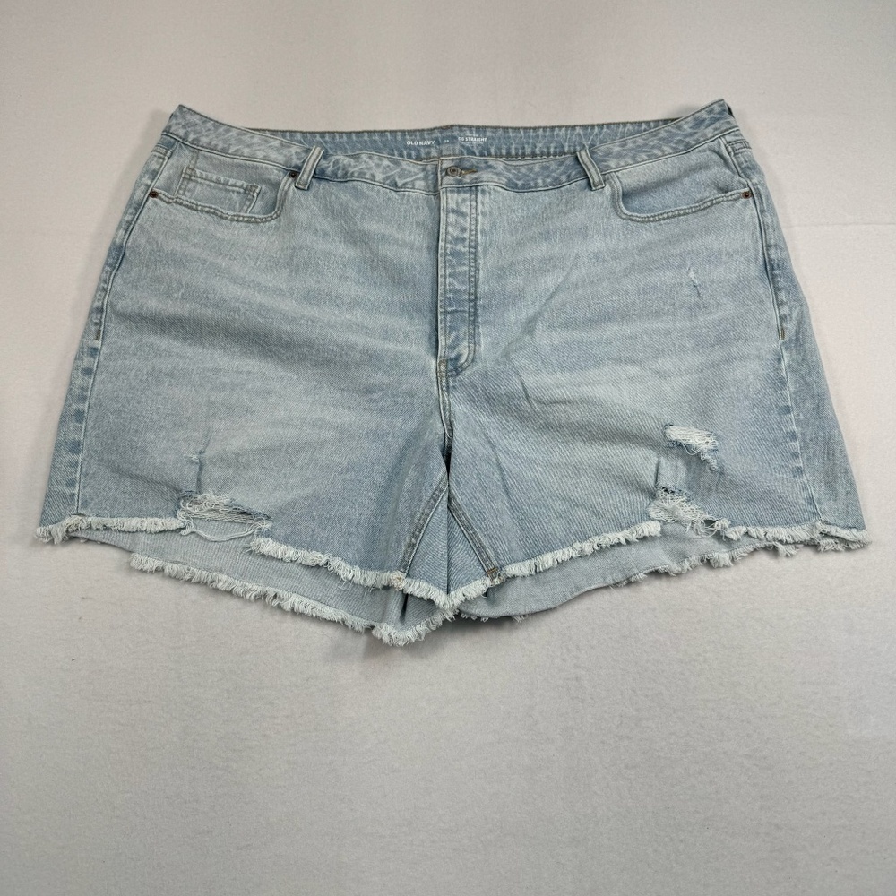 Old Navy Og Straight Cut Off Jean Shorts Womens Plus Size 28 Light Wash High Ris